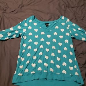 Heart print shirt